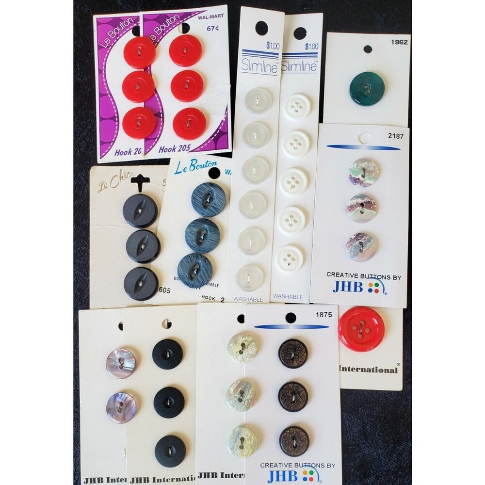 Lot Of New Buttons On Cards Assorted Crafts Sewing